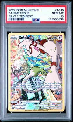 2022 POKEMON SWORD & SHIELD SILVER TEMPEST #TG10 FULL ART/SMEARGLE PSA 10 - Image 1
