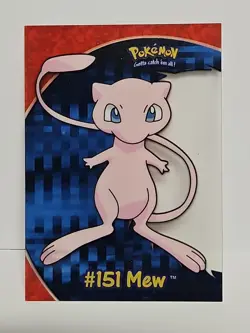 2000 TOPPS POKEMON TV ANIMATION CLEAR CARDS MEW #PC 7 - Image 1