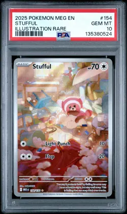 Stufful Illustration Rare Pokemon Meg En-Mega Evolution 154 NM PSA 10 - Image 1