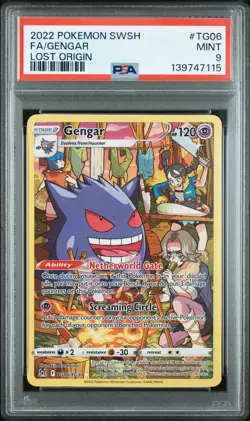 2022 POKEMON SWORD & SHIELD LOST ORIGIN #TG06 FULL ART/GENGAR PSA 9 - Image 1