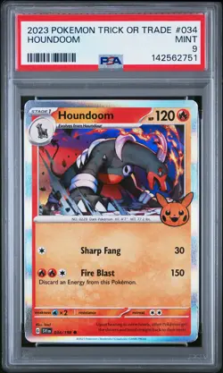 2023 POKEMON TRICK OR TRADE #034 HOUNDOOM PSA 9 - Image 1