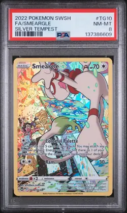 2022 POKEMON SWORD & SHIELD SILVER TEMPEST #TG10 FULL ART/SMEARGLE PSA 8 - Image 1