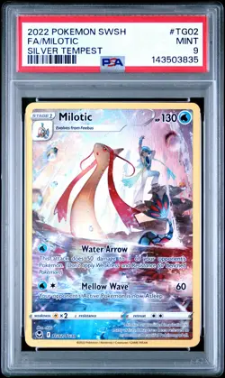 2022 POKEMON SWORD & SHIELD SILVER TEMPEST #TG02 FULL ART/MILOTIC PSA 9 - Image 1