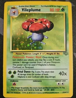 Pokemon Vileplume Jungle Holo Rare Card 15/64 Unlimited 1999 English NM/LP mint - Image 1