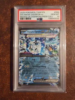 2025 POKEMON TWILIGHT MASQUERADE #064 WS MASK OGERPON ex MASKS OF OGERPON PSA 10 - Image 1