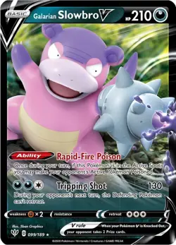Galarian Slowbro V 099/189 Ultra Rare Holo SWSH03: Darkness Ablaze Pokemon Card - Image 1