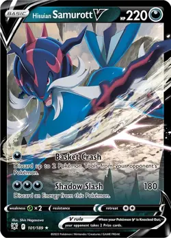 Hisuian Samurott V 101/189 Ultra Rare Holo SWSH10: Astral Radiance Pokemon Card - Image 1