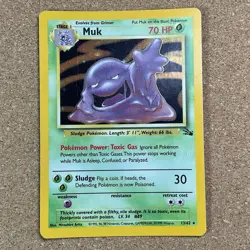 Muk ~ Pokemon Fossil 13/62 Holo 1999 Unlimited Vintage Holo - Image 1