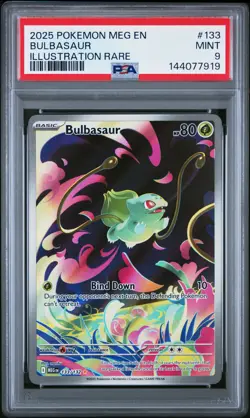 2025 POKEMON MEG EN-MEGA EVOLUTION ILLUSTRATION RARE #133 BULBASAUR PSA 9 - Image 1