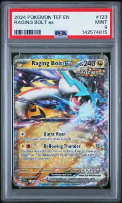 2024 POKEMON TEF EN-TEMPORAL FORCES #123 RAGING BOLT EX PSA 9 - Image 1