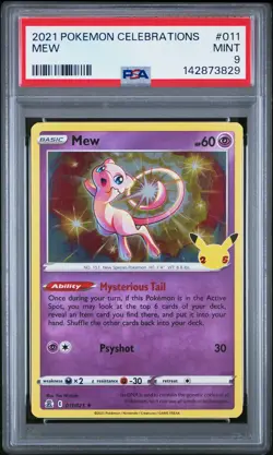 2021 POKEMON CELEBRATIONS #011 MEW PSA 9 - Image 1