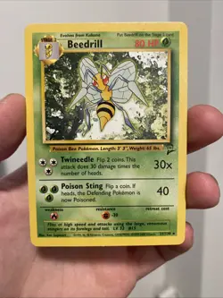 LP! Beedrill - 21/130 - Pokemon Base Set 2 Rare Card WOTC - Image 1
