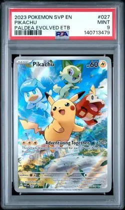 PSA 9 Mint Pokemon Pikachu Paldea Evolved ETB Promo #27 - Image 1