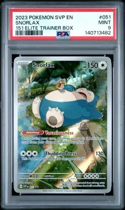 PSA 9 Mint Pokemon Snorlax Black Star Promo #51 151 ETB - Image 1