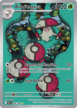 Lightly Played, English Pokemon Holo Amoonguss - 096/086 - Illustration Rare SV - Image 1