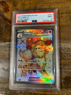 POKEMON 2023 Scarlet Violet Ultra Rare ARCANINE EX #224 PSA 9 Mint RARE - Image 1