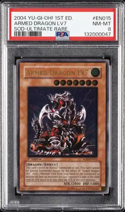 2004 YU-GI-OH! SOD-SOUL OF THE DUELIST #EN015 ARMED DRAGON LV7 PSA 8 - Image 1