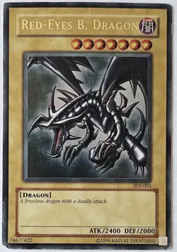 Yu-Gi-Oh! TCG Red-Eyes Black Dragon unlimited Ultra Rare Card SDJ-001 - HP - Image 1