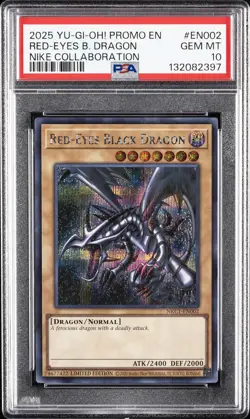 2025 YU-GI-OH! NIKE COLLABORATION PROMO #EN002 RED-EYES BLACK DRAGON PSA 10 - Image 1