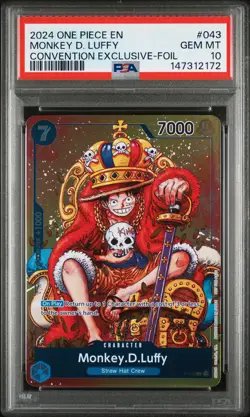 2024 ONE PIECE PROMOS CONVENTION EXCLUSIVE-FOIL #043 MONKEY D. LUFFY PSA 10 - Image 1
