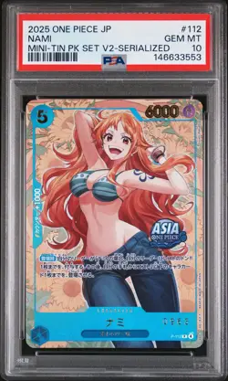 2025 ONE PIECE JAPANESE MINI-TIN PACK SET VOL.2 SERIALIZED #112 NAMI PSA 10 - Image 1