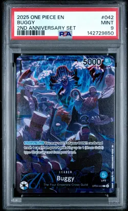2025 ONE PIECE ENGLISH VERSION 2ND ANNIVERSARY SET #042 BUGGY PSA 9 - Image 1