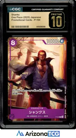 One Piece 2025 Shanks P-104 One Piece Promo Japanese BLACK LABEL CGC 10 - Image 1