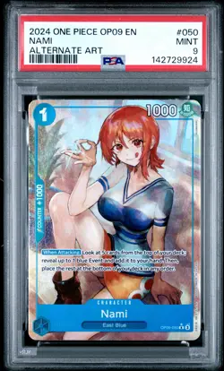 2024 ONE PIECE OP09-EMPERORS IN THE NEW WORLD ALTERNATE ART #050 NAMI PSA 9 - Image 1