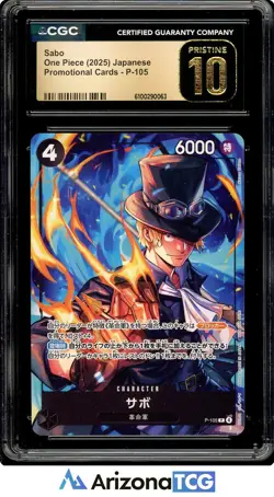 One Piece 2025 Sabo P-105 Japanese Promo BLACK LABEL CGC 10 - Image 1