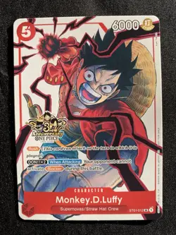 Luffy RARE 3RD ANNIVERSARY PROMO ALT ART ST01-012 ONE PIECE TCG NM - Image 3