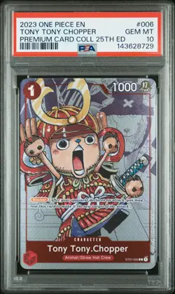 2023 ONE PIECE PREMIUM BANDAI PREMIUM COLL 25TH EDITION TONY TONY CHOPPER PSA 10 - Image 1