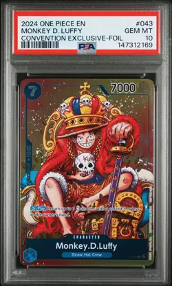 2024 ONE PIECE PROMOS CONVENTION EXCLUSIVE-FOIL #043 MONKEY D. LUFFY PSA 10 - Image 1