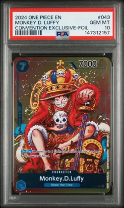 2024 ONE PIECE PROMOS CONVENTION EXCLUSIVE-FOIL #043 MONKEY D. LUFFY PSA 10 - Image 1