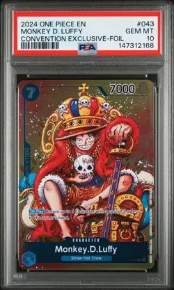2024 ONE PIECE PROMOS CONVENTION EXCLUSIVE-FOIL #043 MONKEY D. LUFFY PSA 10 - Image 1