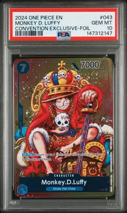 2024 ONE PIECE PROMOS CONVENTION EXCLUSIVE-FOIL #043 MONKEY D. LUFFY PSA 10 - Image 1