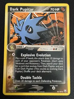 Dark Pupitar 40/109 EX Team Rocket Returns Non Holo Vintage Pokemon TCG Card - Image 1