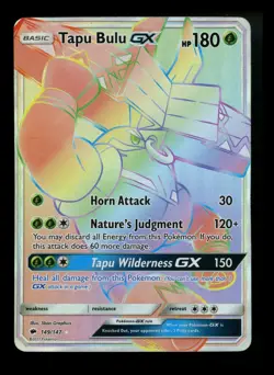 Tapu Bulu GX 149/147 Burning Shadows 2017 Secret Rainbow Rare Pokemon Card TCG - Image 1