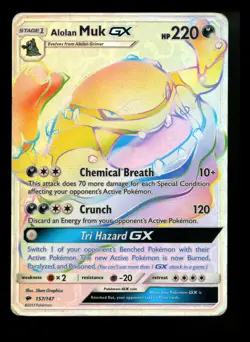 Alolan Muk GX 157/147 Burning Shadows 2017 Secret Rainbow Pokemon Card TCG - Image 1