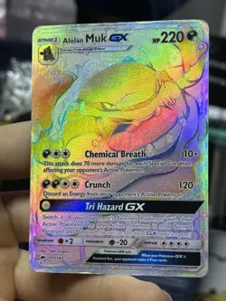 Alolan Muk GX 157/147 Burning Shadows 2017 Secret Rainbow Pokemon Card TCG - Image 4