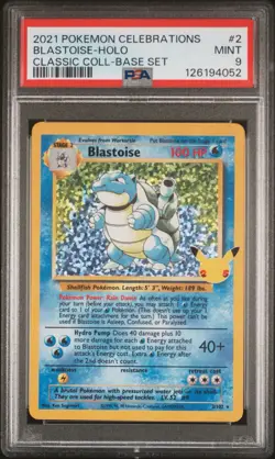Blastoise 2/102 PSA 9 Mint Holo Base Set Celebrations Pokemon Card 🔥🔥 - Image 1