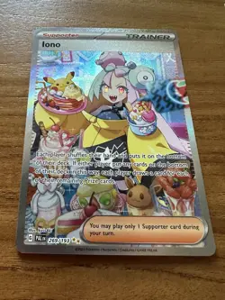 Mint Condition Pokemon TCG Iono Trainer Supporter Full Art Holo Card! - Image 2
