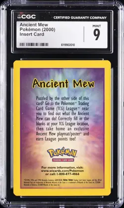 2000 POKEMON MOVIE 2000 INSERT CARD ANCIENT MEW CGC 9 - Image 1