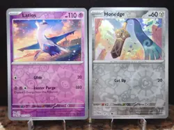 Latios 073/182 & Honedge 130/182 Paradox Rift Reverse Holo Pokemon Cards - Image 1