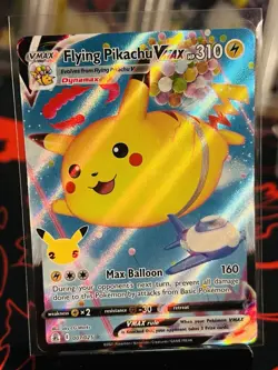 Pokemon TCG Flying Pikachu VMAX Holo Ultra Rare Card Celebrations 007/025 - Image 1