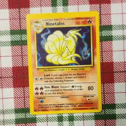 Pokemon TCG Ninetales Base Set Holo Rare Card 12/102 80 HP Wizards 1999-2000 - Image 1