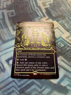 MTG Foil Borderless Cavern of Souls Neon Yellow Ink 0410b NM Unplayed Ixalan - Image 3