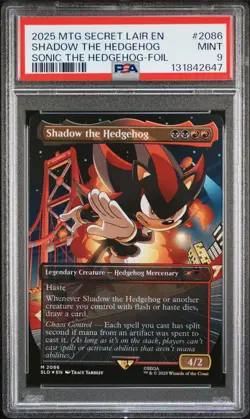 2025 MTG SECRET LAIR DROP SONIC: FRIENDS & FOES-FOIL SHADOW THE HEDGEHOG PSA 9 - Image 1