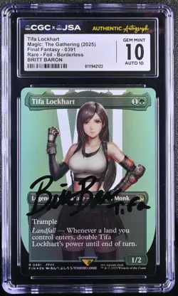 CGC 10 MTG Tifa Lockhart (Borderless) Final Fantasy Foil signed Britt Baron - Image 1