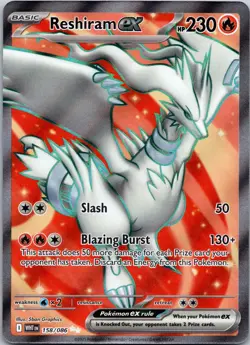 Reshiram ex 158/086 Ultra Rare White Flare Pokemon TCG - Image 1
