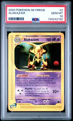 2003 POKEMON SKYRIDGE #2 ALAKAZAM PSA 10 - Image 1